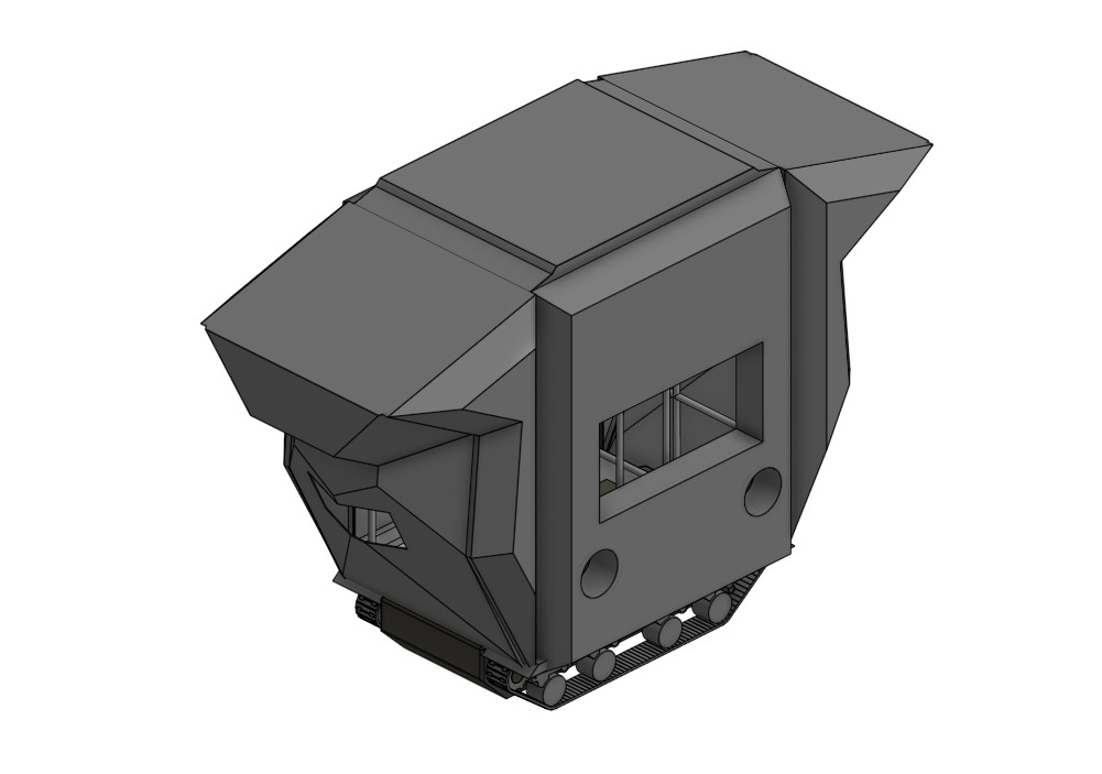 Vehicular tunnel rescue robot — Onshape CAD render, Port Authority NY/NJ